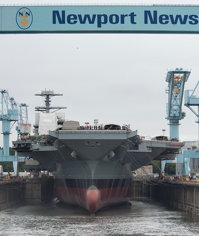 Mỹ vừa hạ thủy tàu sân bay động cơ hạt nhân thế hệ mới USS Gerald R. Ford